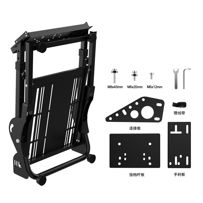 莱仕达游戏方向盘A10支架适用魔爪R9罗技G27 G29 T500 T300RS挂档杆托架脚踏家用电脑pc赛车模拟折叠支架-图3