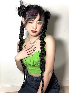 女麻花长辫双马尾发饰拳击辫脏辫