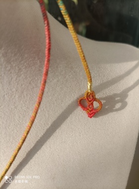 纯手工编织八股辫1.5cm粗渐变色细款可调节长度挂项链绳配饰挂绳