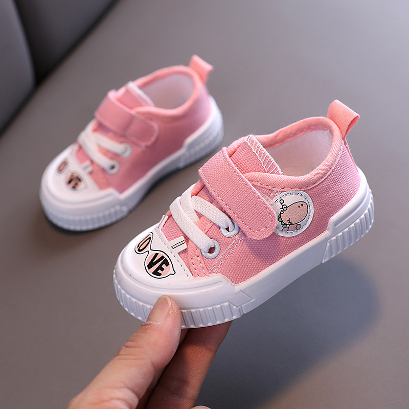 实心软底宝宝鞋学步鞋婴儿鞋子透气帆布鞋女宝宝鞋春秋单鞋男童鞋