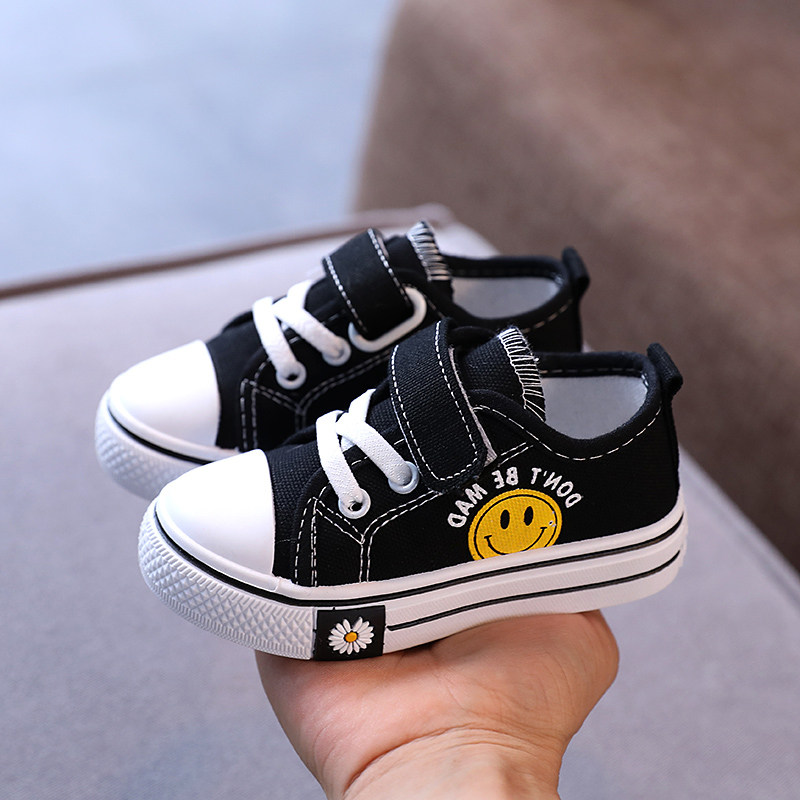 宝宝实心底春秋季儿童帆布鞋休闲女童鞋男童板鞋透气饼干鞋学步鞋