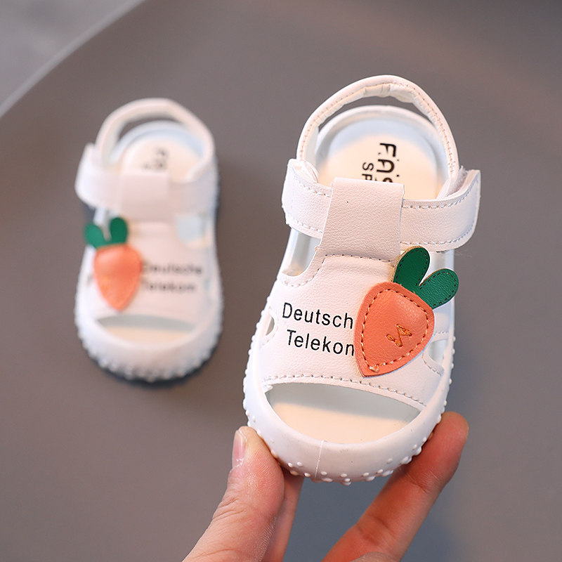 女童凉鞋夏季软底防滑学步鞋包头公主鞋0-1宝宝鞋2岁婴儿鞋男童鞋