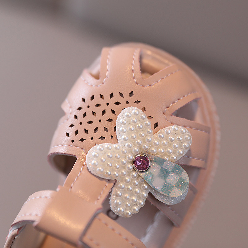 女童夏季凉鞋公主鞋儿童学步鞋女宝宝软底防滑包头防踢0-3岁童鞋