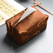 Chinese vintage Classical Pumping Paper Boxes Light Lavish Tissue Box Cloth Art Zen tea Desktop tissues Living Room Home Paper Draw Bag