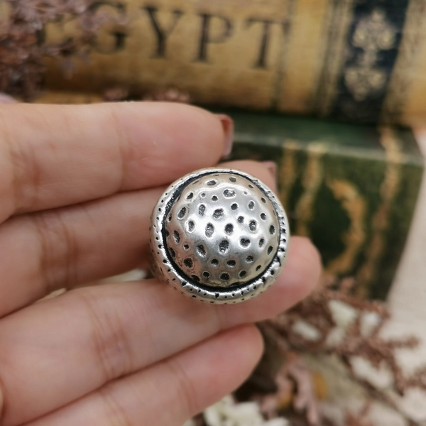 Vintage Middle Ages European Return 925 Silver Hollow Silver Ring No. 15