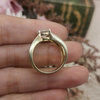 Vintage medieval European return 925 silver gilt zircon ring No. 17