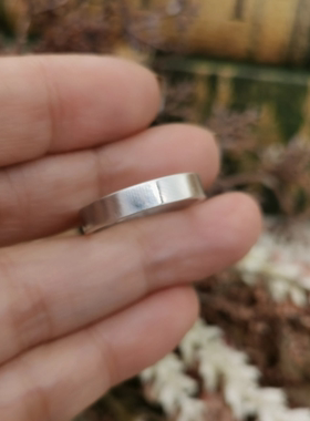 Vintage中古欧洲回流silver老银光圈戒指14号