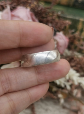 Vintage中古欧洲回流925银泥鳅背戒指23号
