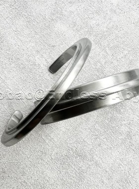 Endless Abyss P4风弧面手镯复古磨砂银小众先锋做旧设计情侣手环