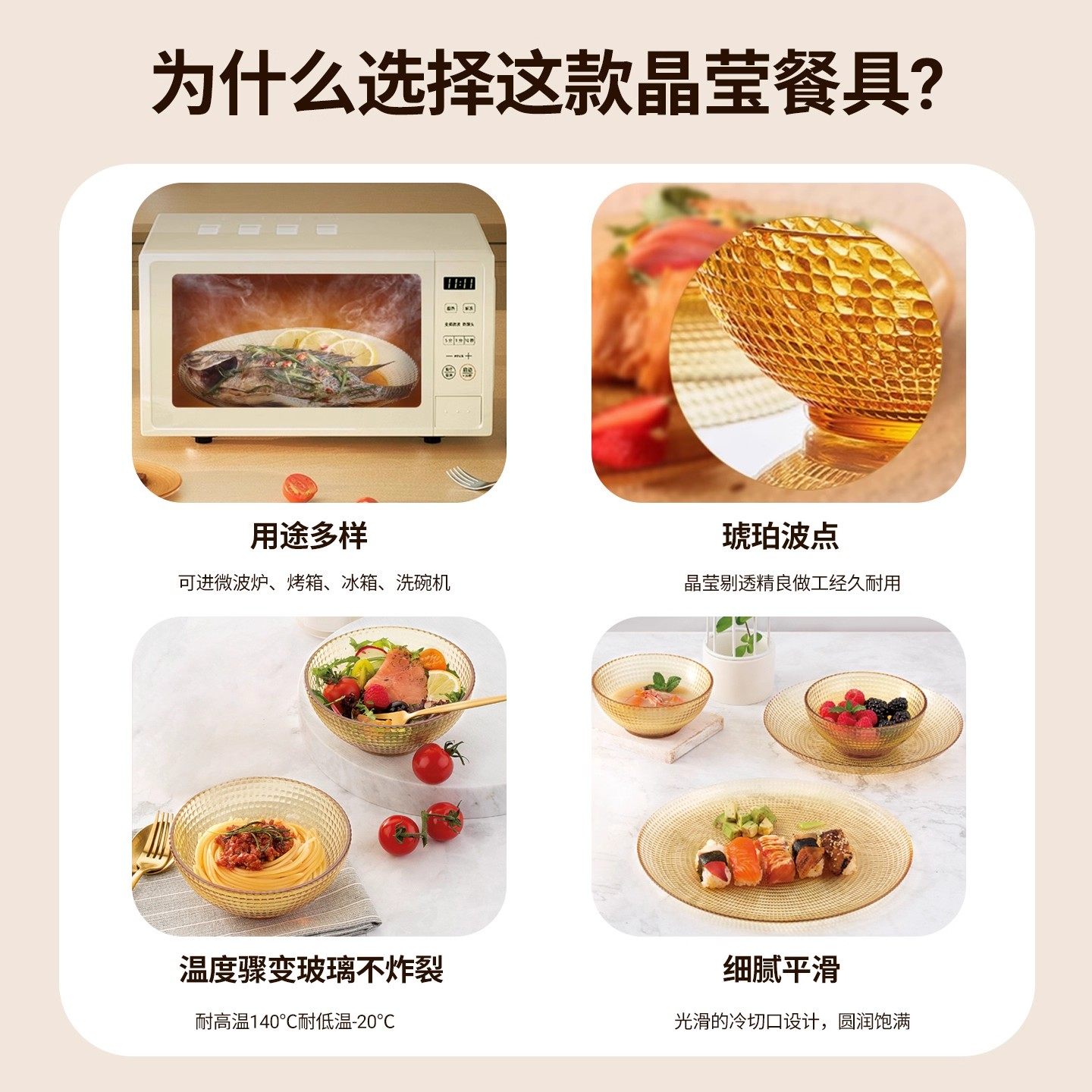 康宁晶莹波点餐具套装家用面碗饭碗微波炉加热高硼硅玻璃碗碟盘子,淘宝优惠券,粉丝福利购,淘宝优惠卷