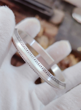 民族风情侣足银999三角银镯子