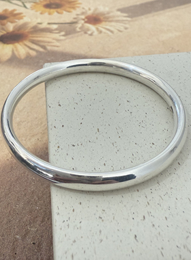 足银999女款双鼓泥鳅背手镯手工