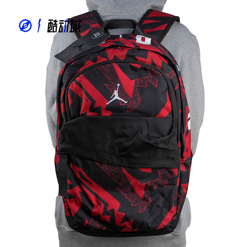 指南针 AIR JORDAN 飞人黑红AJ运动书包双肩包 9A0318-032 9A0172 - 图1