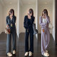 AMR UU fairy fabric fabric wool warm blend sweatshirt straight wide leg pants suit for women ດູໃບໄມ້ລົ່ນແລະລະດູຫນາວໃຫມ່