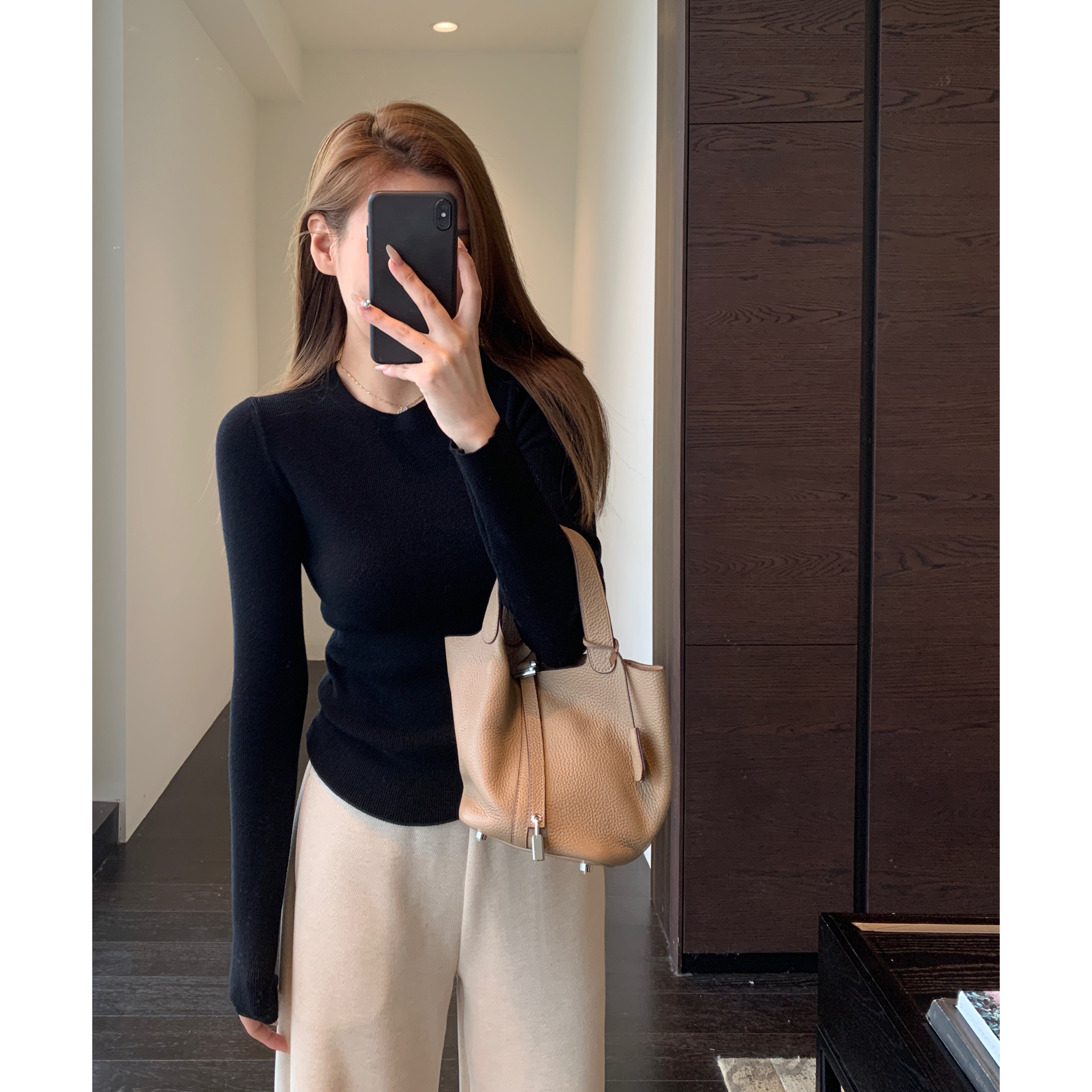 AMR UU◆搭配神器 内搭可外穿黑色打底衫针织上衣女2025新款冬秋,淘宝优惠券,粉丝福利购,淘宝优惠卷