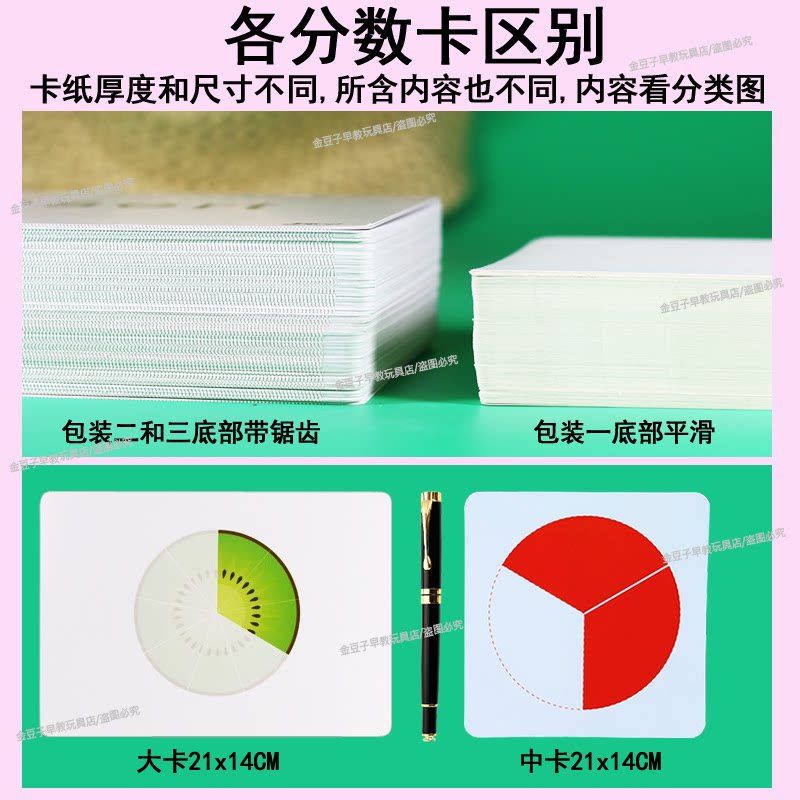 婴幼儿早教杜曼分数闪卡圆点卡后学的几分之几数字几何百分数大卡_虎窝淘