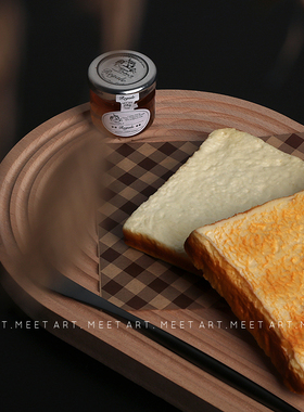 现代简约样板间厨房摆件仿真假面包烘焙下午茶主题飘窗装饰品