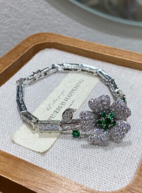 欧美经典山茶花锆石项链耳环套装晚宴婚纱高档首饰女士节日佩戴