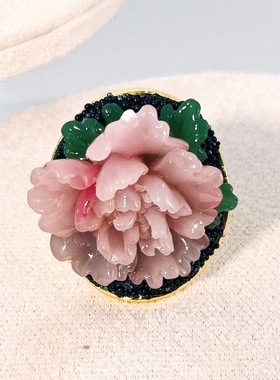 清新甜美花朵开口戒指女海边度假风气质食指戒小众高级感手饰