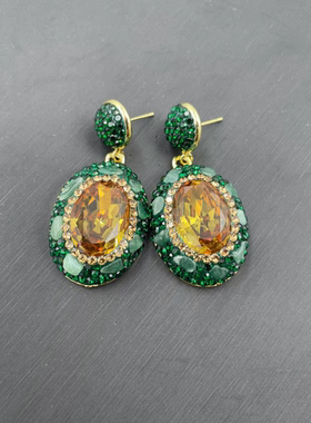 高档首饰三件套复古苏丹石项链戒指耳环女友老婆妈妈闺蜜生日礼物