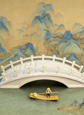 仿汉白玉实木拱桥古代建筑桥