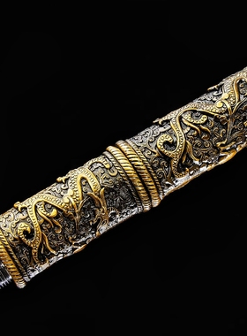 龙泉太极棍棒中刀户外一体高锰钢刀剑唐横刀冷兵器防护剑未开刃