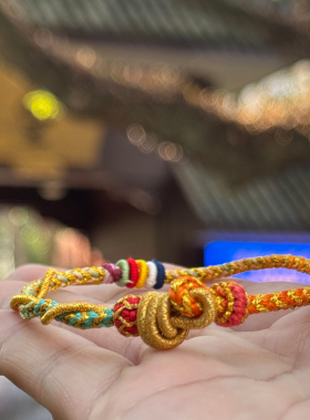 灵隐平安健康蛇转乾坤五彩红绳