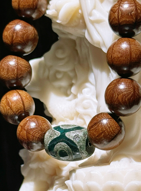 杭州灵隐五路财神老山檀手链