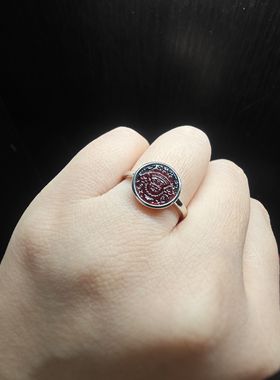 孤品出清一物一图一物一证天然血珀戒指女款大戒面开口简约设计