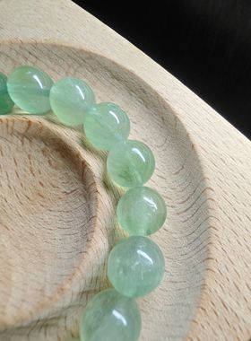 纯天然绿色拉丝萤石水晶手链女手串配饰小清新文艺范学生原创礼物