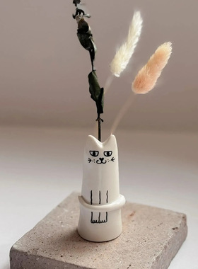 新品爆款商品ins等创意小猫插花花瓶 居家庭院装饰摆件客厅酒柜