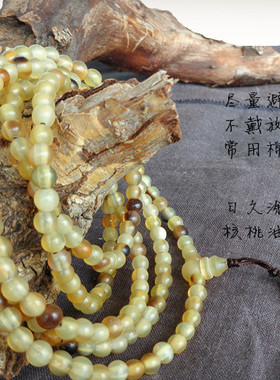 包邮天然牛角佛珠手链长款多圈