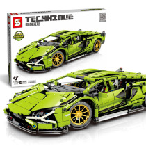 Recommended Lambokinie Sports Car Series Car Model Toys Machinery Group Puzzle Assembled Grain Building Blocks 1254 Block