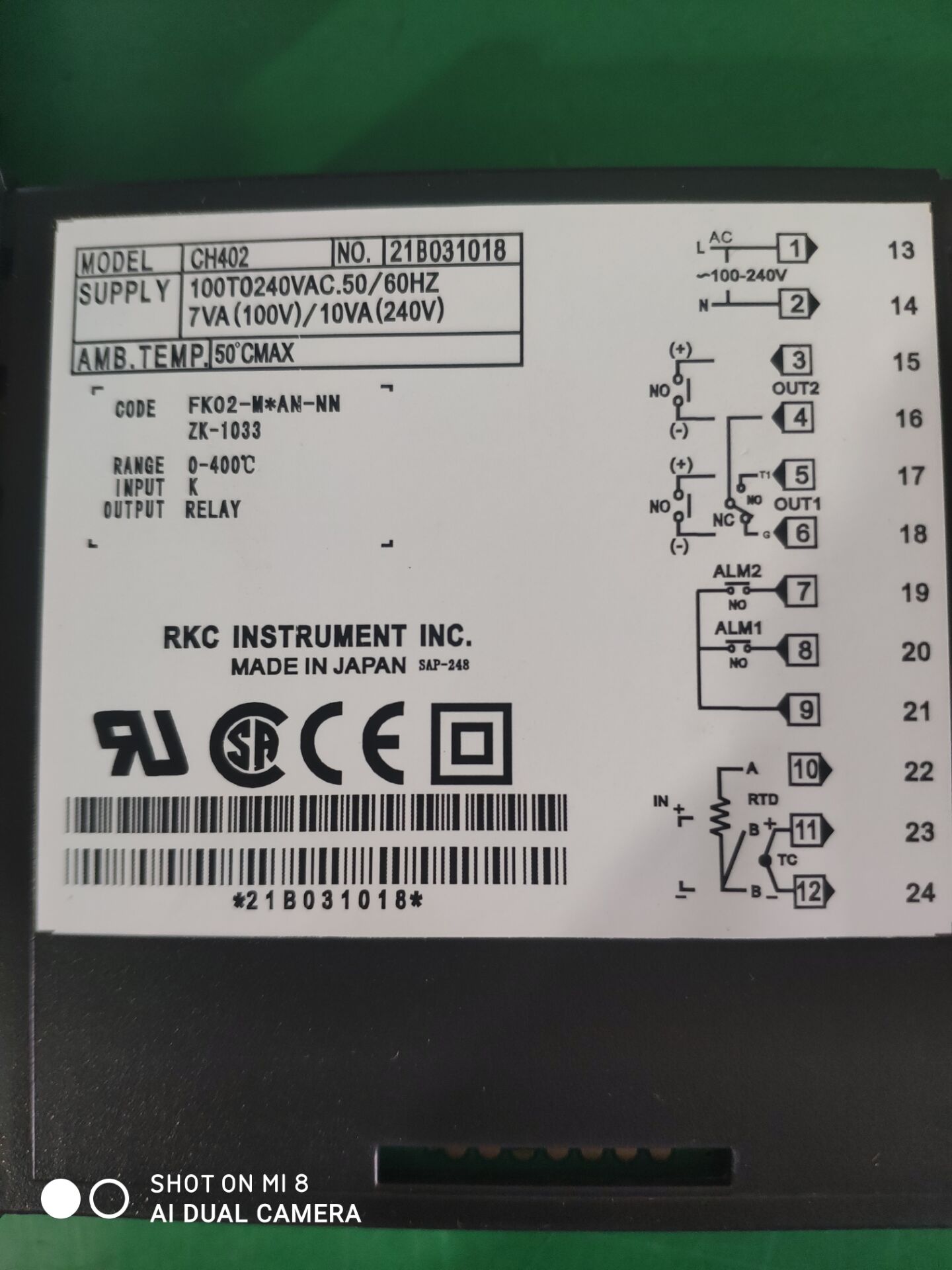 RKC CH402智能PID数显温控仪单双螺杆挤出机温度控制器48*96 - 图3