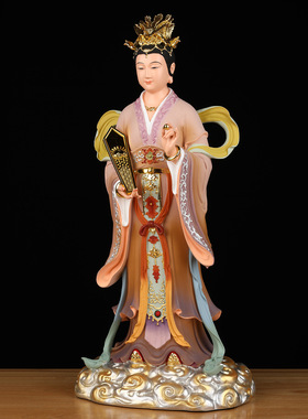 碧霞元君神像泰山娘娘奶奶像体真身站像家用供奉客厅树脂佛像摆件