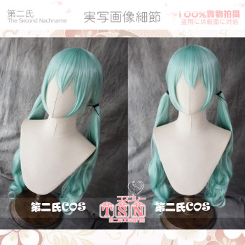 V Family Hatsune MIKU Date A Live Seven Sins Loli Twin Ponytails Green COS Wig E32