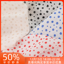 Japanese imported small grain work room 100 snowspun cotton irregular wave points comfortable and breathable light and thin and soft clothing cloth