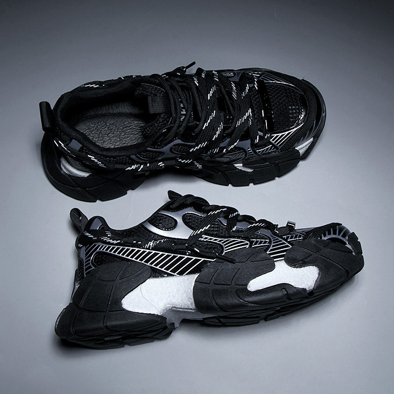 2026春季新款拼色老爹鞋男士时尚休闲鞋黑色网面透气厚底百搭男鞋,淘宝优惠券,粉丝福利购,淘宝优惠卷