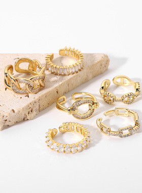 民族风戒指不掉色锆石戒指