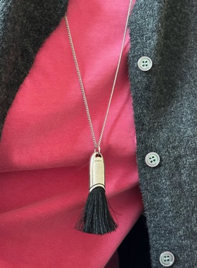 韩国ins同款马鬃毛刷项链