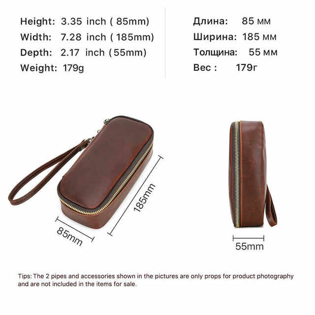 Wushuai Real Cowhide Pipe Pack Pure Handmade