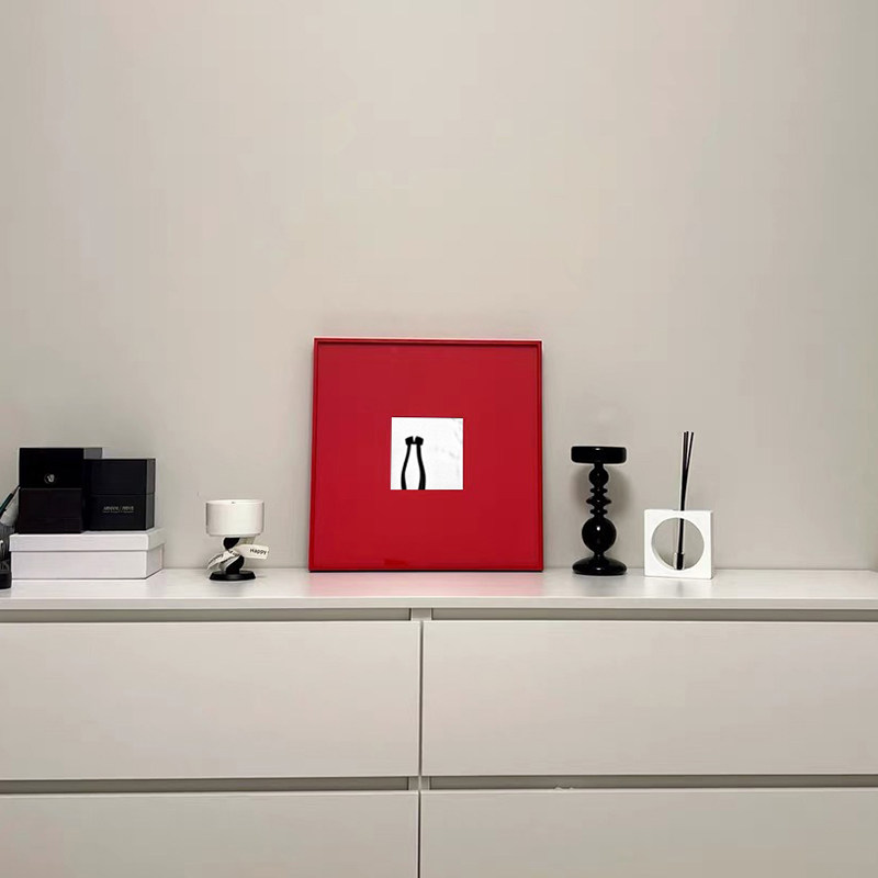 红色铝合金画框卡纸装裱装饰红色相框空框简约窄边金属框画框定制,淘宝优惠券,粉丝福利购,淘宝优惠卷