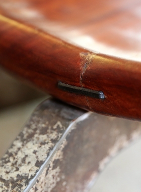 喜余铁艺木凳靠背椅工业风