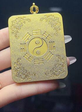 (AAA)新款描金唐卡吊坠项链简约百搭时尚精致男女款吊坠