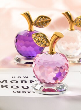 七夕礼物汽车生日水晶苹果送女友