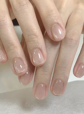 穿戴甲片高级感夏季简约百搭美甲贴片猫眼手工假指甲片新品30片