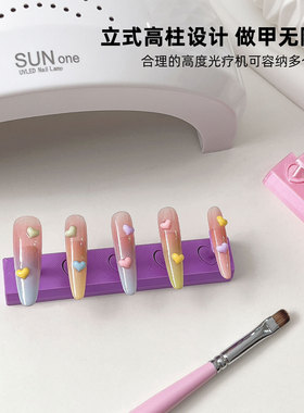 新款无磁爱心甲托马卡龙彩色美甲练习底座穿戴甲展示打板工具