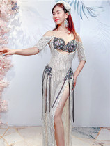 Dance Gesture Wing Belly Dance Performance Suit Gown Costume Women 2023 New Long Dress Suit QC3296