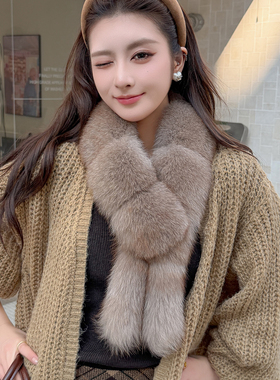 冬季美拉德狐狸毛小尾保暖围脖