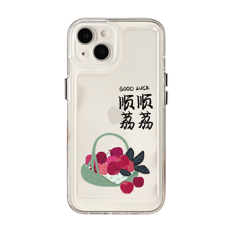 顺顺荔荔适用iPhone13手机壳苹果14pro新款12mini全包防摔11promax透明x软套xs文字xr全包7高级感8plus防摔15 - 图3